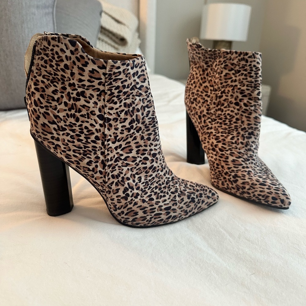 Qupid Cheetah print booties